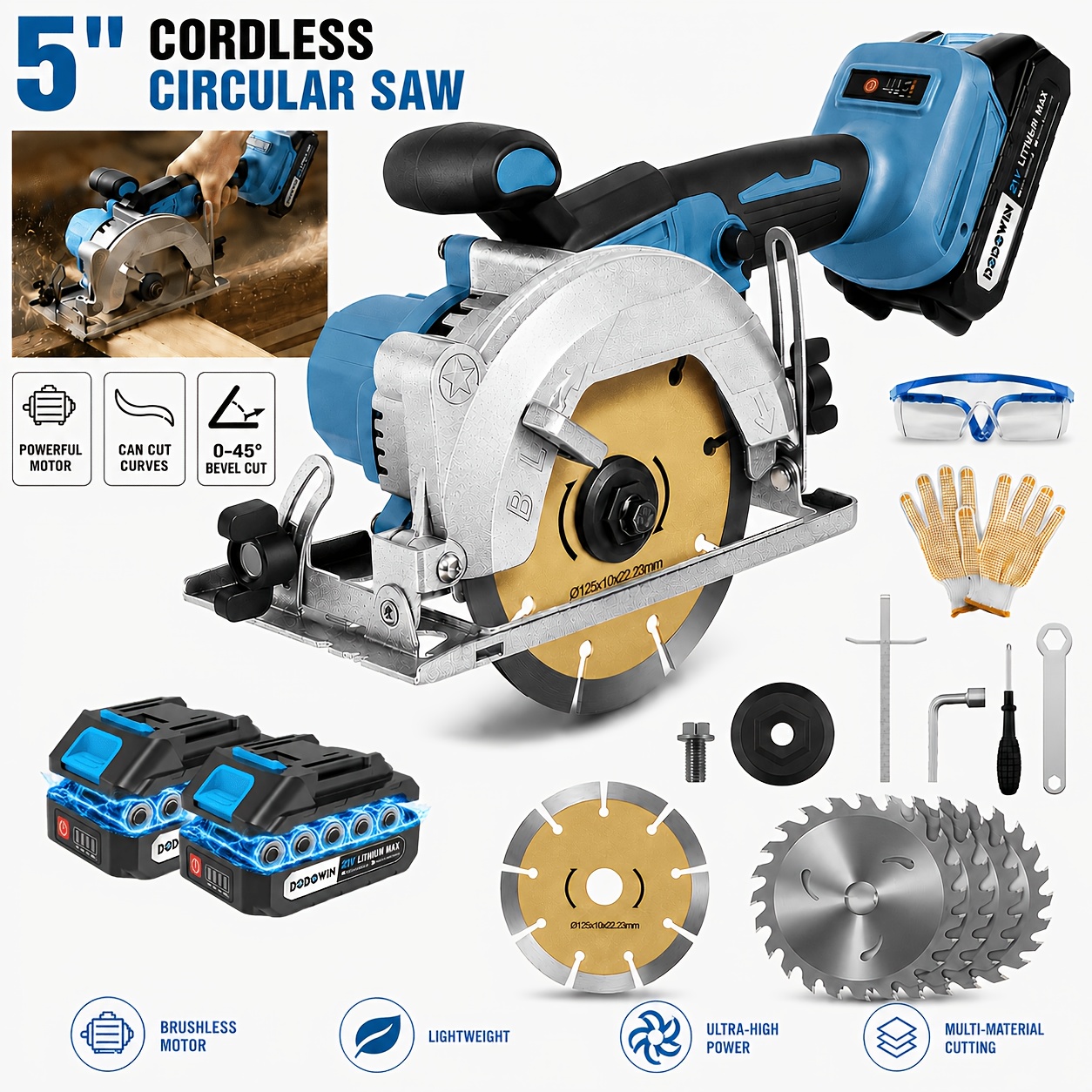Woodworking Kit - Brushless Circular Saw Kit - 21V