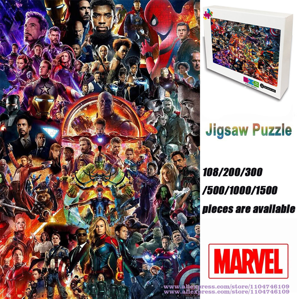 Woodworking Jigsaw - Marvel Characters Collections Puzzle Jigsaw 108/200/300/500/1000/1500Pcs
