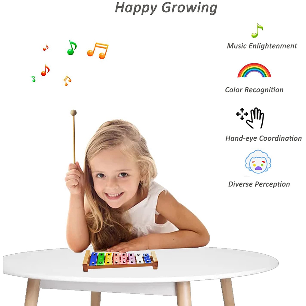 Woodworking Xylophone - Wood Xylophone for Kids, 8 Notes/Keys