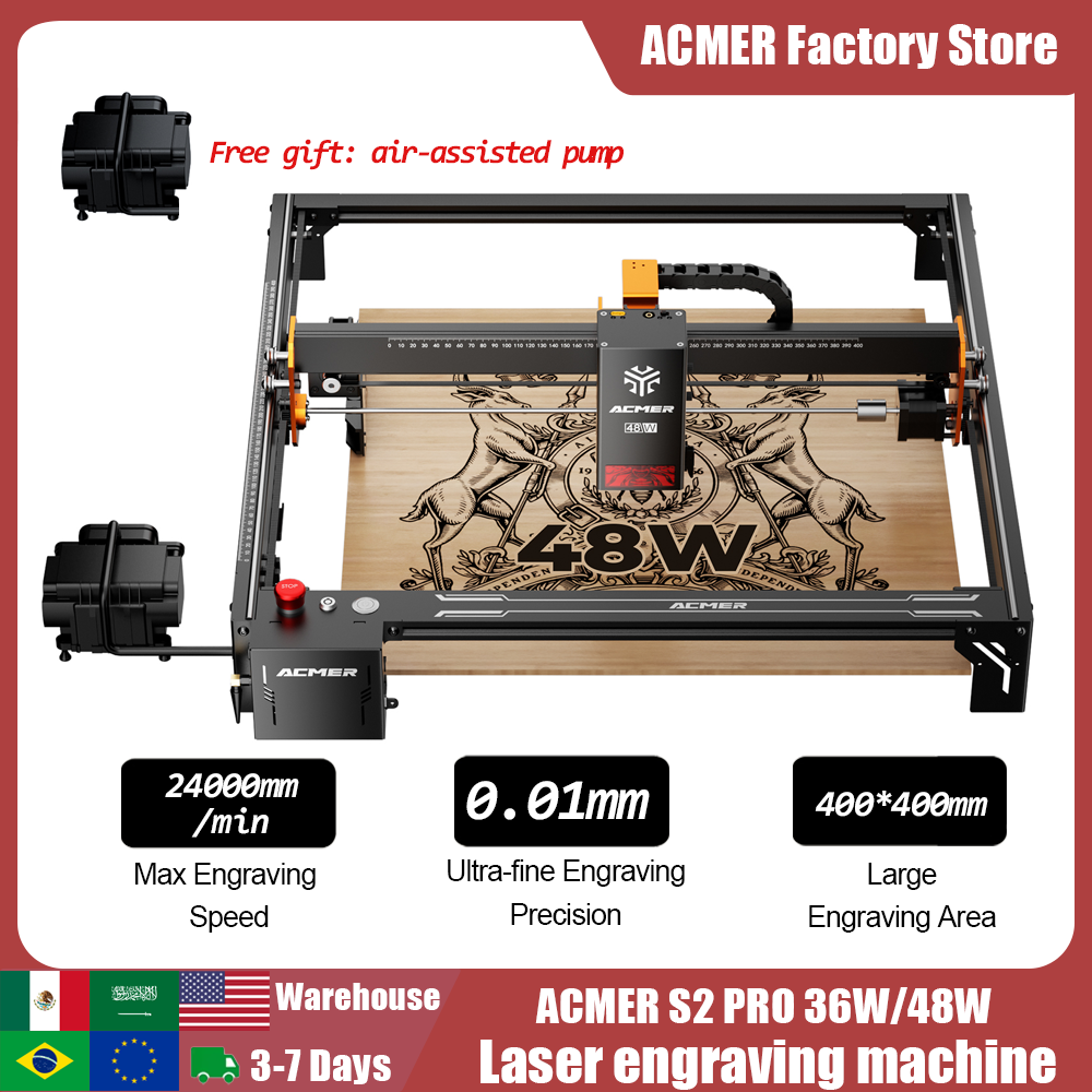 ACMER S2 PRO 36W/48W Laser Eng - огляд і ціна Woodworking Factory