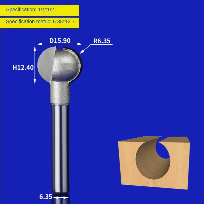 1pc 1/2 1/4 Inch Shank Round B - огляд і ціна Router Bits For Woodworking
