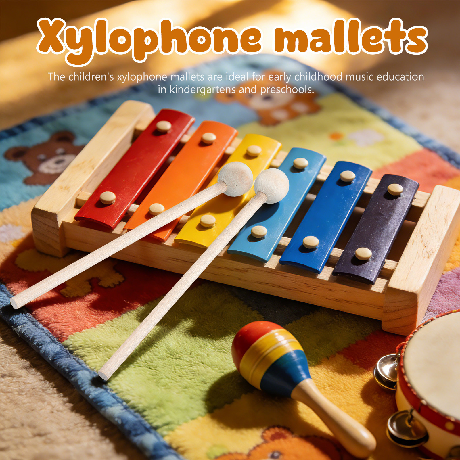 2Pcs Natural Wood Xylophone Ma - огляд і ціна Woodworking Xylophone